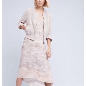Anthropologie Hei Hei Linen Quilted Bomber Jacket sz S